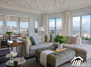 地中海风格别墅20万以上客厅沙发效果图