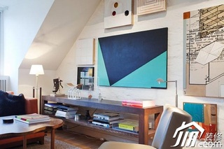 东南亚风格公寓富裕型客厅电视背景墙装修图片