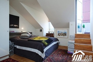 东南亚风格公寓富裕型卧室楼梯床图片