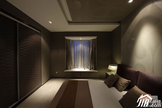 简约风格公寓富裕型120平米卧室飘窗床图片