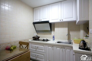 混搭风格小户型简洁白色富裕型厨房橱柜订做