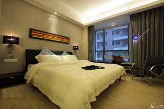 简约风格公寓温馨暖色调富裕型卧室卧室背景墙床效果图