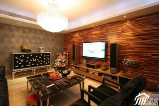混搭风格公寓富裕型客厅电视背景墙沙发效果图