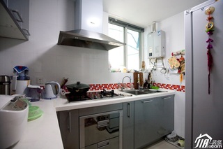 混搭风格公寓富裕型厨房橱柜效果图