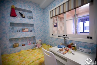 简约风格小户型可爱经济型儿童房卧室背景墙床婚房平面图