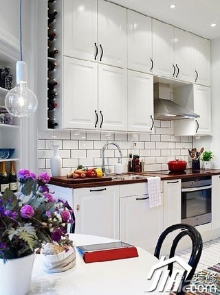 简约风格公寓白色5-10万60平米厨房橱柜效果图