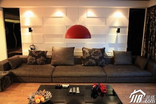 混搭风格跃层豪华型客厅沙发背景墙沙发图片