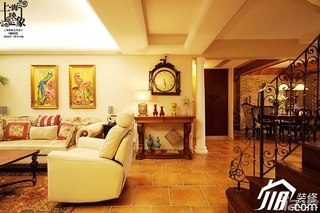 欧式风格别墅古典暖色调富裕型140平米以上客厅沙发效果图