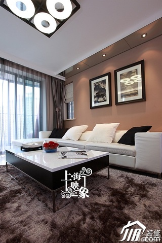 简约风格公寓稳重冷色调富裕型客厅沙发背景墙沙发效果图