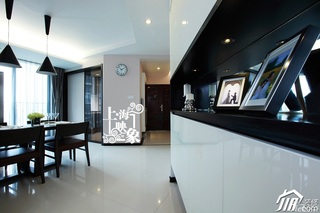 简约风格公寓稳重冷色调富裕型餐厅走廊窗帘图片