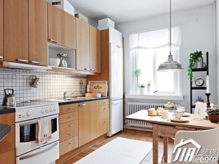 宜家风格小户型小清新原木色经济型50平米厨房橱柜图片