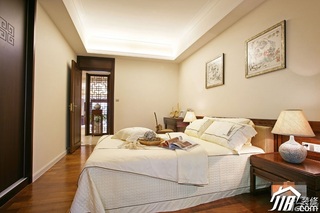 混搭风格公寓富裕型120平米卧室床图片