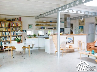简约风格公寓小清新经济型130平米厨房书架图片
