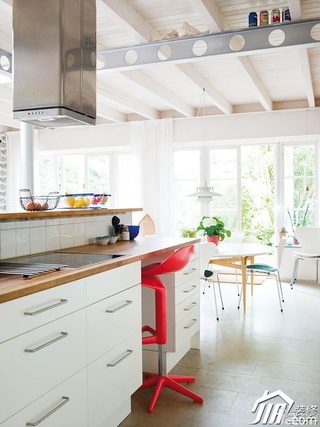 简约风格公寓小清新白色经济型130平米厨房橱柜设计图