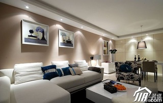 简约风格二居室简洁20万以上90平米客厅背景墙沙发婚房家装图