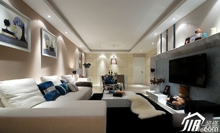 简约风格二居室简洁20万以上90平米客厅背景墙沙发婚房家装图片