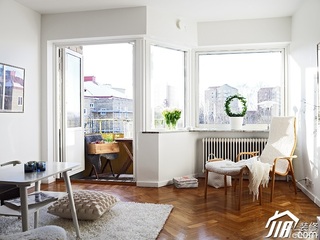 北欧风格小户型小清新白色经济型50平米客厅装潢
