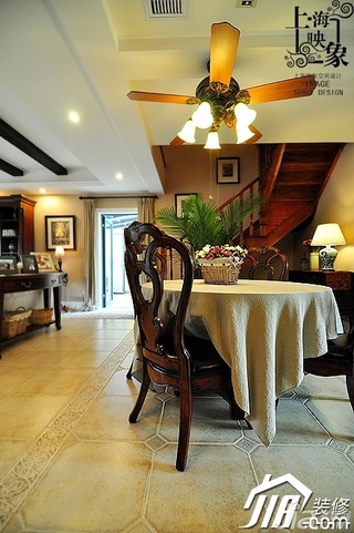 新古典风格别墅原木色富裕型140平米以上餐厅灯具图片