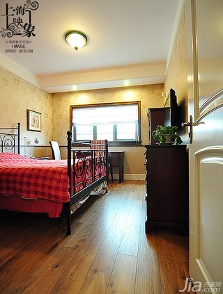 新古典风格别墅原木色富裕型140平米以上卧室床效果图