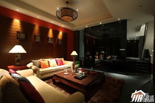 中式风格公寓富裕型110平米客厅沙发图片