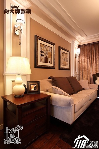 简约风格一居室大气咖啡色富裕型客厅沙发效果图
