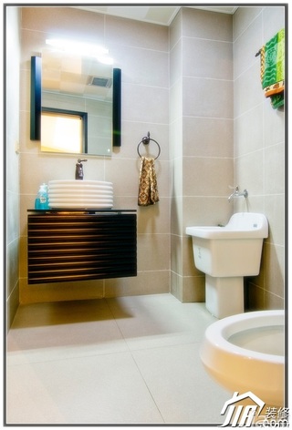 混搭风格公寓20万以上130平米卫生间洗手台婚房设计图