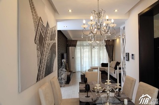 简约风格三居室时尚白色10-15万客厅沙发效果图