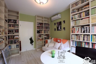 混搭风格公寓大气蓝色富裕型书房照片墙沙发图片