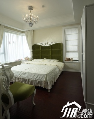 混搭风格四房绿色豪华型卧室床效果图