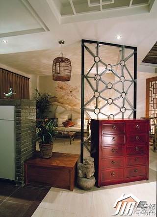 中式风格公寓富裕型110平米设计图纸