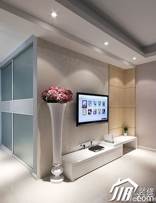 简约风格公寓经济型70平米客厅电视柜效果图