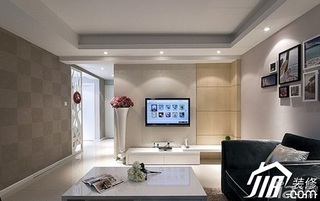 简约风格公寓经济型70平米客厅背景墙电视柜效果图