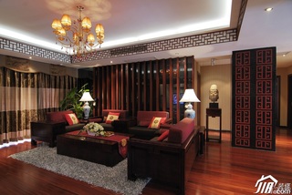 中式风格富裕型客厅沙发图片