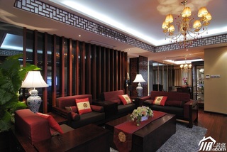 中式风格富裕型客厅沙发图片
