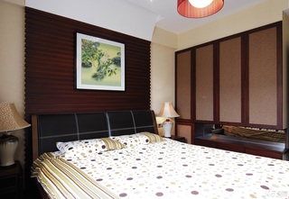 中式风格富裕型卧室床效果图