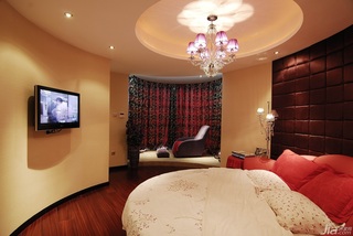 中式风格温馨富裕型卧室飘窗床效果图