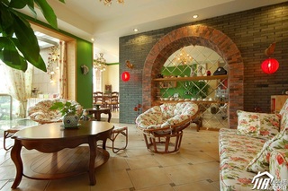 混搭风格别墅浪漫富裕型客厅沙发图片