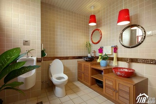 混搭风格别墅富裕型卫生间洗手台图片