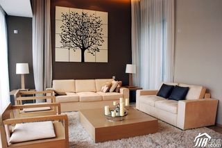 美式乡村风格别墅大气米色客厅沙发背景墙沙发图片