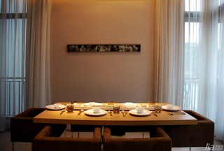 美式乡村风格别墅大气米色餐厅餐厅背景墙餐桌图片