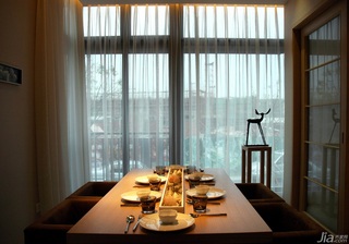 美式乡村风格别墅大气米色餐厅窗帘图片