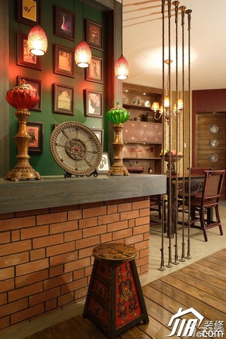 混搭风格公寓暖色调富裕型餐厅吧台灯具效果图