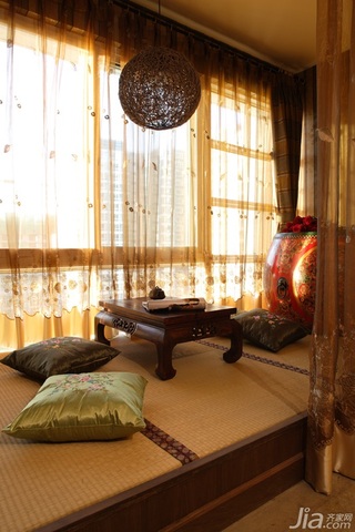 混搭风格公寓暖色调富裕型地台窗帘图片