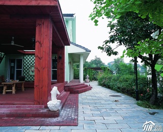 东南亚风格别墅古典原木色富裕型140平米以上庭院改造