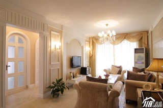 欧式风格三居室舒适5-10万客厅电视背景墙沙发效果图