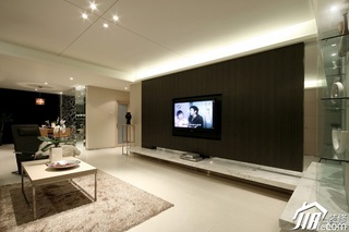 简约风格三居室大气白色5-10万电视背景墙茶几效果图