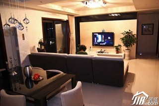 简约风格公寓富裕型100平米客厅电视背景墙沙发效果图