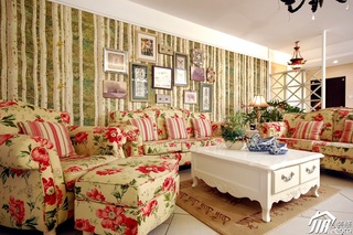 田园风格一居室富裕型客厅沙发图片