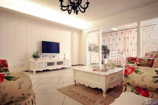 田园风格一居室富裕型客厅沙发效果图