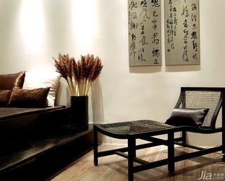 中式风格复式稳重白色富裕型背景墙设计